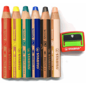 Stabilo – Woody 3 en 1 x6 + taille-crayons