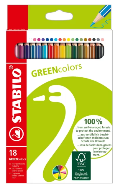 Stabilo - Etui 18 crayons Greencolors