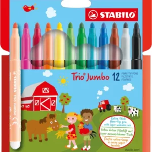 Stabilo – Feutres Trio Jumbo pointe large x12