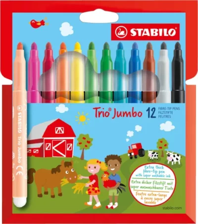 Stabilo - Feutres Trio Jumbo pointe large x12