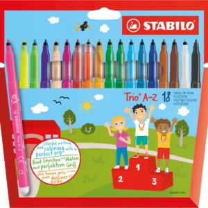 Stabilo – Feutres Trio A-Z pointe moyenne x18