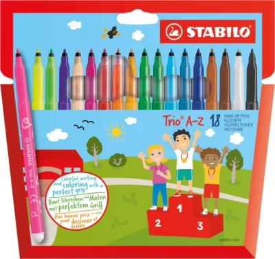 Stabilo - Feutres Trio A-Z pointe moyenne x18